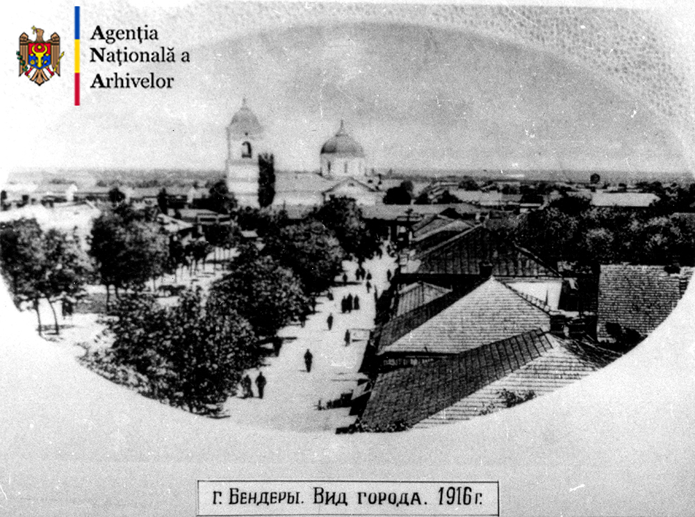 Vedere generală a oraşului Tighina din anul 1916. ANA, fototeca, c. a. 46768.