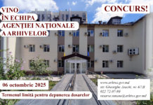 Agenția Națională a Arhivelor anunță concursul pentru ocuparea funcției publice vacante: (termenul limită – 06.10.2025)